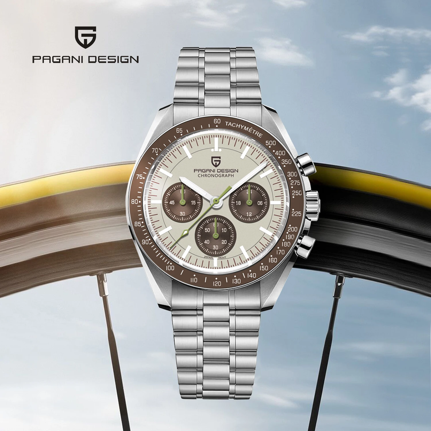 

2025 New PAGANI DESIGN Moon Mens Watches Luxury Quartz Watch For Men Chronograph Wristwatch AR Sapphire Waterproof Luminous Gift