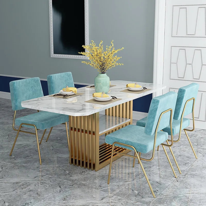 

Nordic ins marble dining table, family small apartment dining table and chair combination