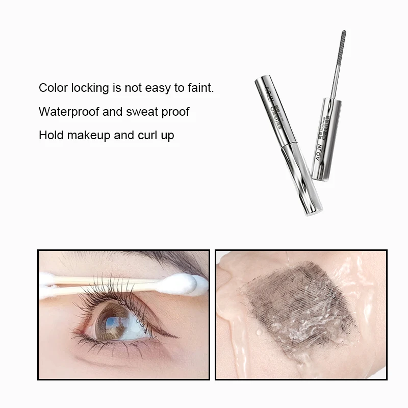 Eyelash Primer Mini Steel Tube Mascara Natural Black 3D Silk Fiber Eyelash Primer Non Smudging Long-lasting Eyelash Long-lasting