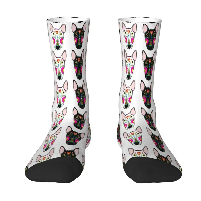 Fashion Printed Mexican Bullies Socks for Women Men Stretchy Summer Autumn Winter Funny Bull Terrier Dog Crew Socks