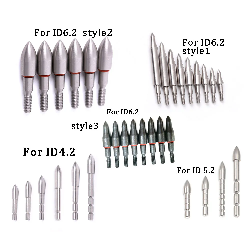 

12 шт. для ID 4,2/5,2/6,2 стреловой вал наконечник стрелы целевой наконечник охотничьи аксессуары для стрельбы из лука
