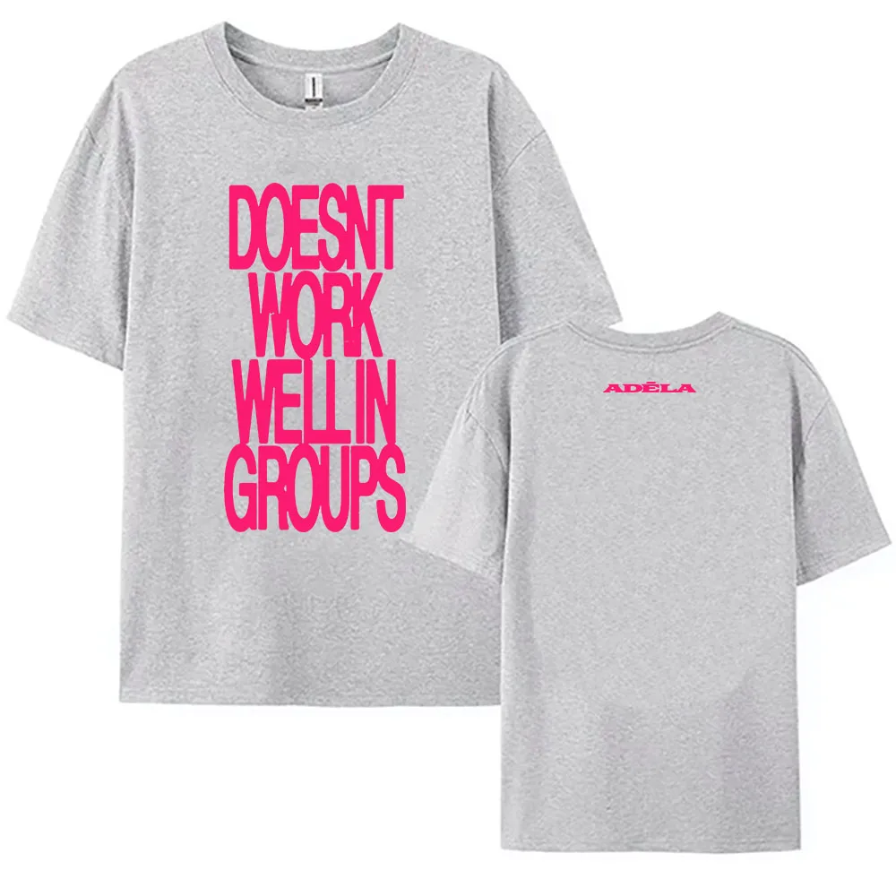 ADÉLA لا تعمل بشكل جيد في المجموعات تي شيرت رجالي قطني بأكمام قصيرة تي شيرت كاجوال للجنسين ملابس الشارع الشهير ملابس نسائية مطبوعة #4