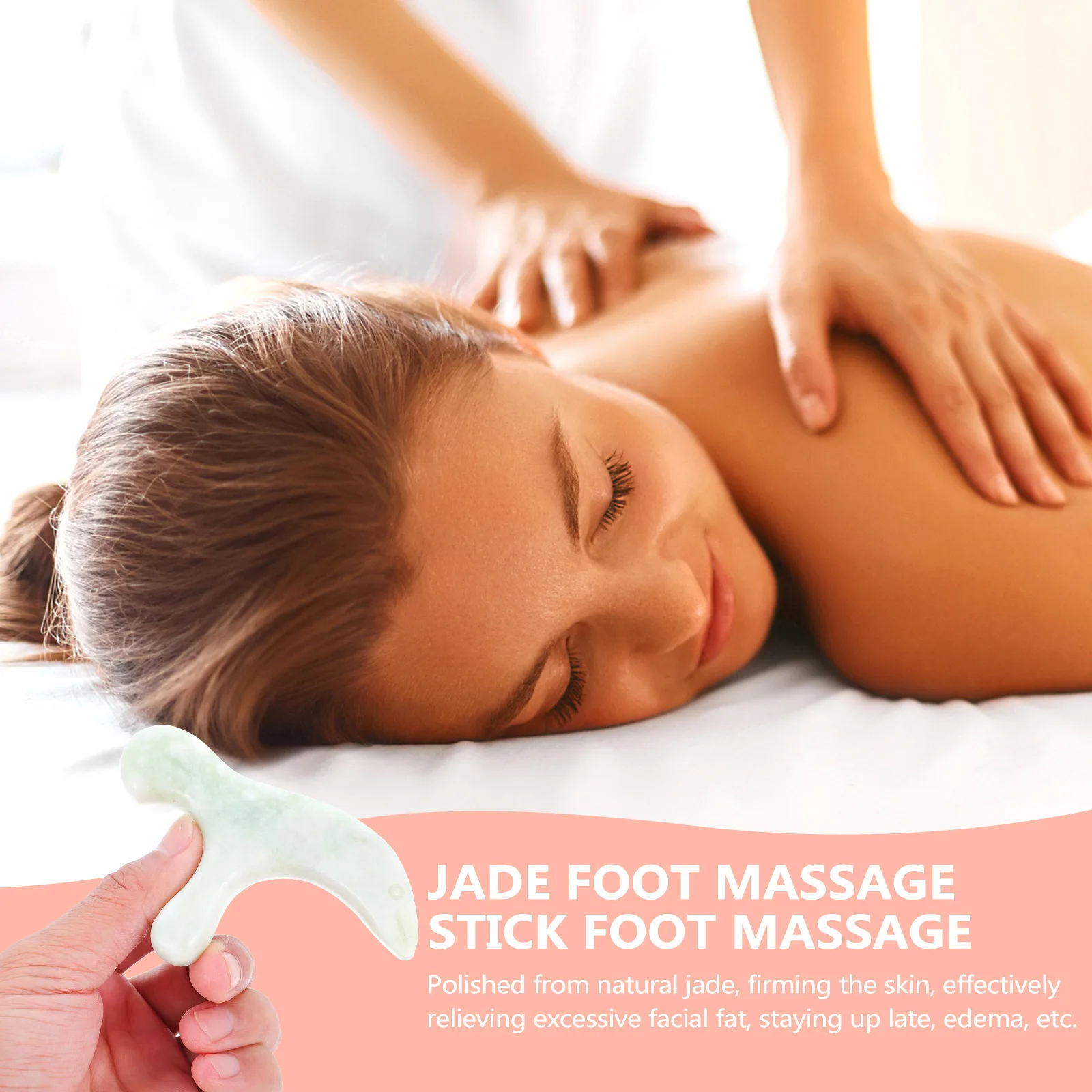 

1Pcs Green Jade Foot Massage Bar Acupoint Stick Natural Jade Massager Tool for Sole Face Neck Lymphatic Drainage Massage