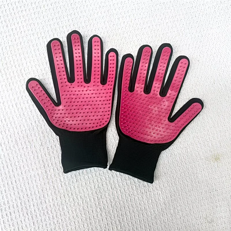 2-Pack Pet Grooming Gloves, Hair Removal Gloves with Hair Re