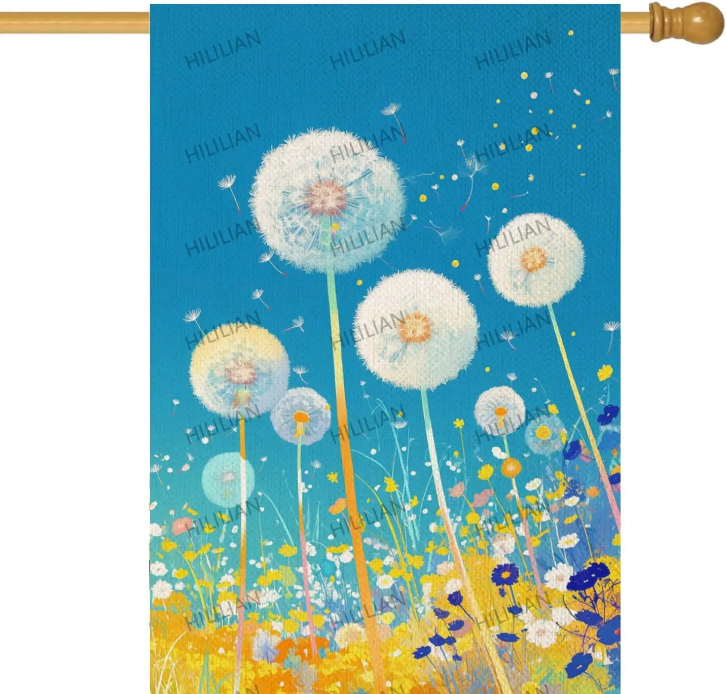 Dandelion in full bloom Garden Flag Double Sided, House Yard Outdoor Small Decor, Summer Floral Arrangement Home Outside Dec ZZM