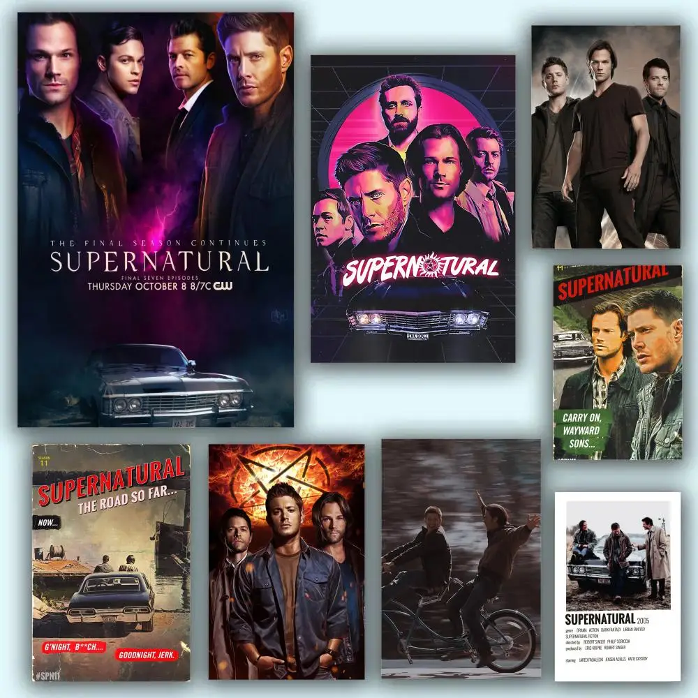TV Play Series Supernatural Movie Nordic Poster Aesthetic HD PVC Wall Art - Waterproof Wear Resistant For Home Hotel Bar