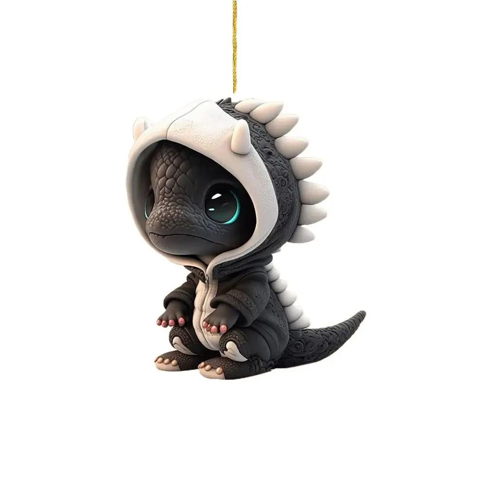 2D Baby Dinosaurs Christmas Pendant Cartoon Decorative Christmas Dragon Acrylic Pendant Acrylic Hangable