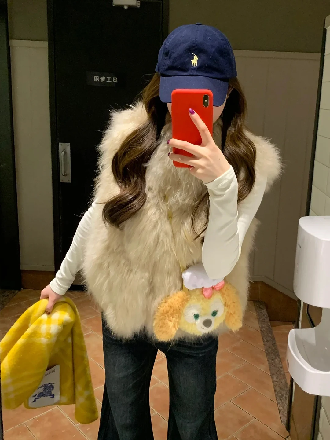 Veste en laine d'agneau grande taille femme Sport étudiant Style Anti-gel bouton à travers les détails fantaisie Vintage collège toile de Baseball