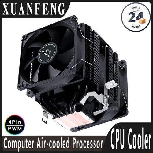 Radiador refrigerado por aire para PC x79 x99 AM3 AM4 AMD Twin Towers 6 tubos de calor Ventilador enfriador de CPU Instalación Intel LGA2011 115x 1200 1700 1366