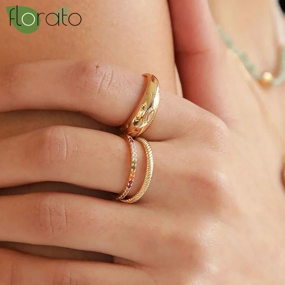 Women's Gold Plated Colorful Zircon Luxury Engagement Ring, Gift