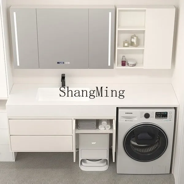

ZYY washing machine balcony integrated cabinet combined bathroom cabinet rock slab wash sink