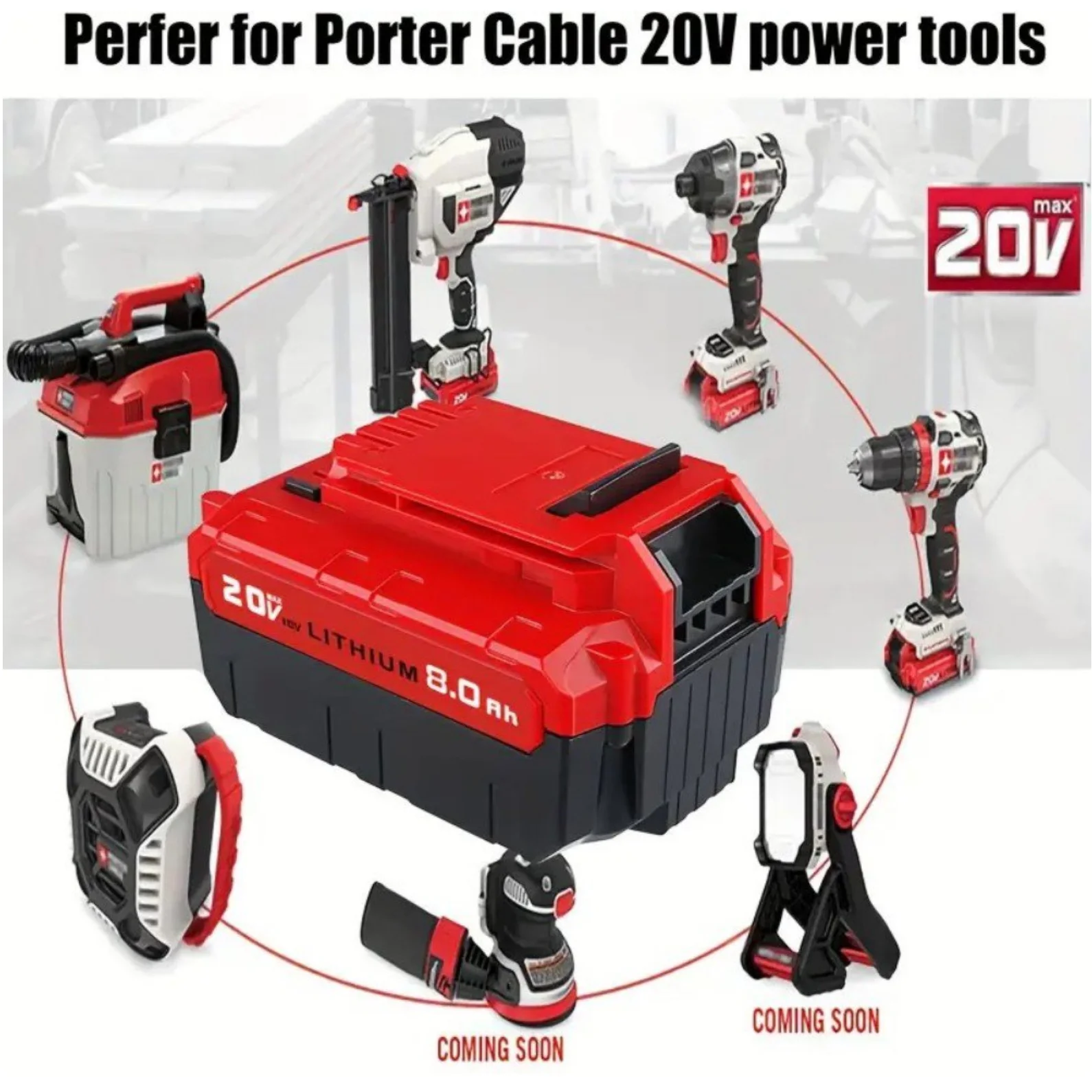 VANON 2 حزمة PCC685L 8.0Ah 20 فولت بطارية ليثيوم استبدال ل كابل بورتر PCC620LB PCC640 PCC670B PCC682L PCC710B أدوات بطارية دبوس