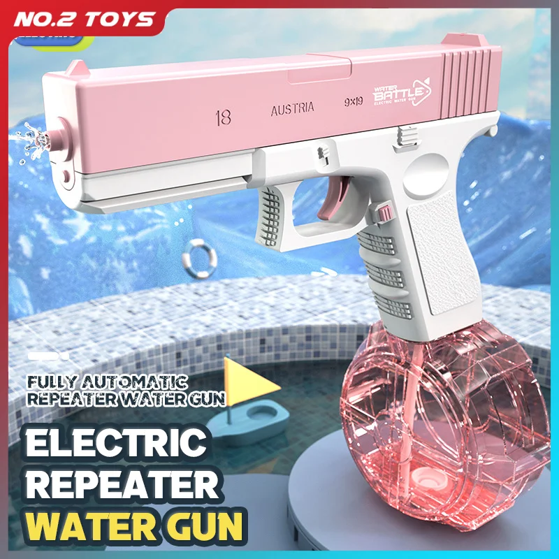 Automatic Electric Water Gun 10M Long Range Continuous Firing Boy Water Gun Outdoor Beach Splashing Parent-child Interactive Toy