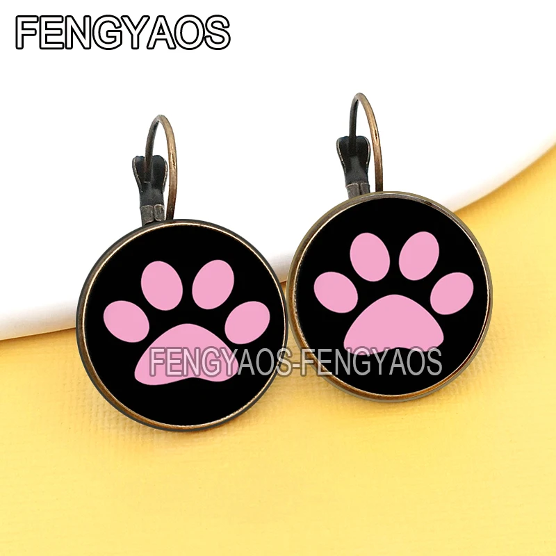 Kawaii Cat Paw Earrings for Women Cute Dog Footprint Earring  Lovely Animal Souvenir Gifts for Women DIY Handmade Jewelry