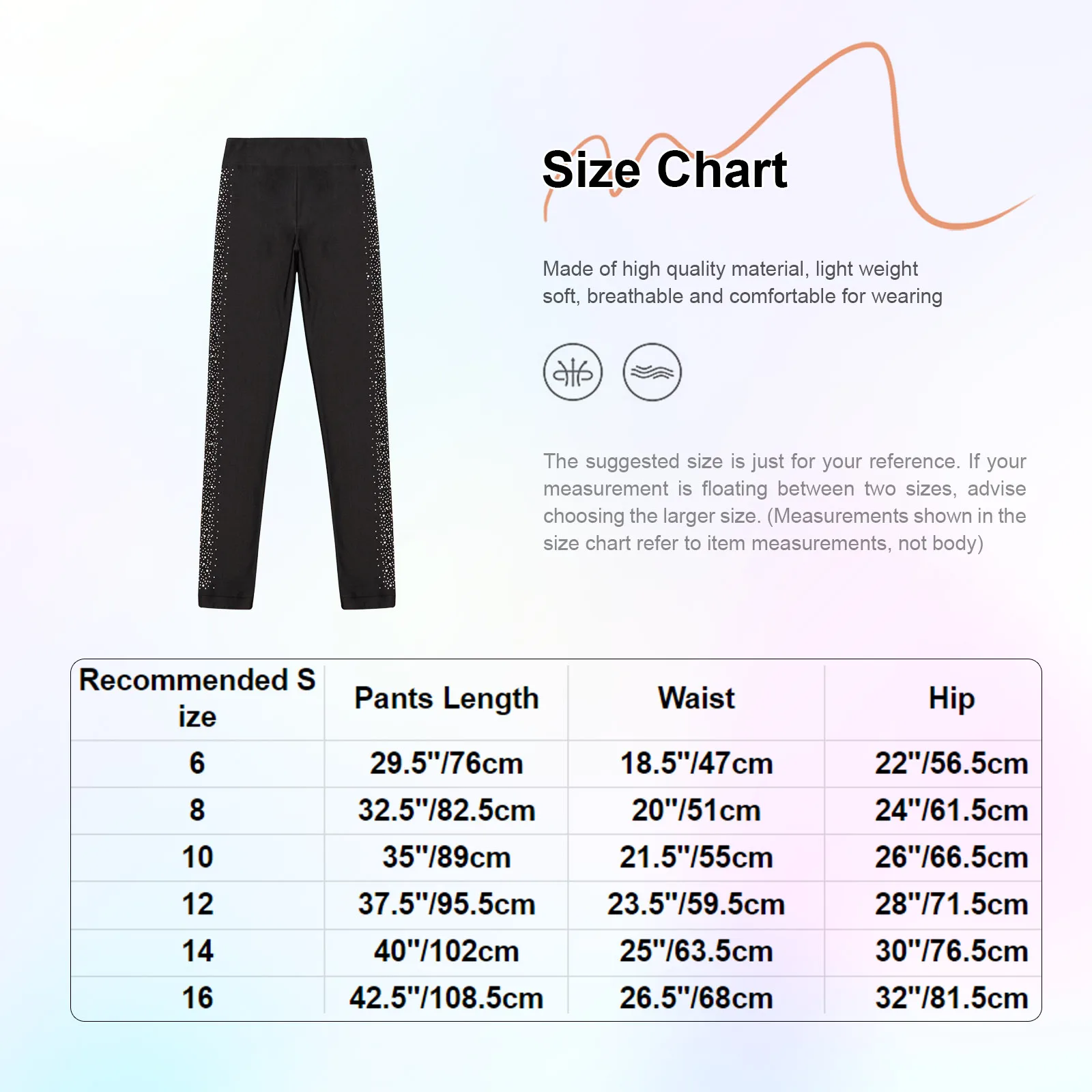 Kids Girls Shiny Rhinestones Figure Skating Pants High Waist Elastic Waistband Training Leggings Gymnastics Performance Costume