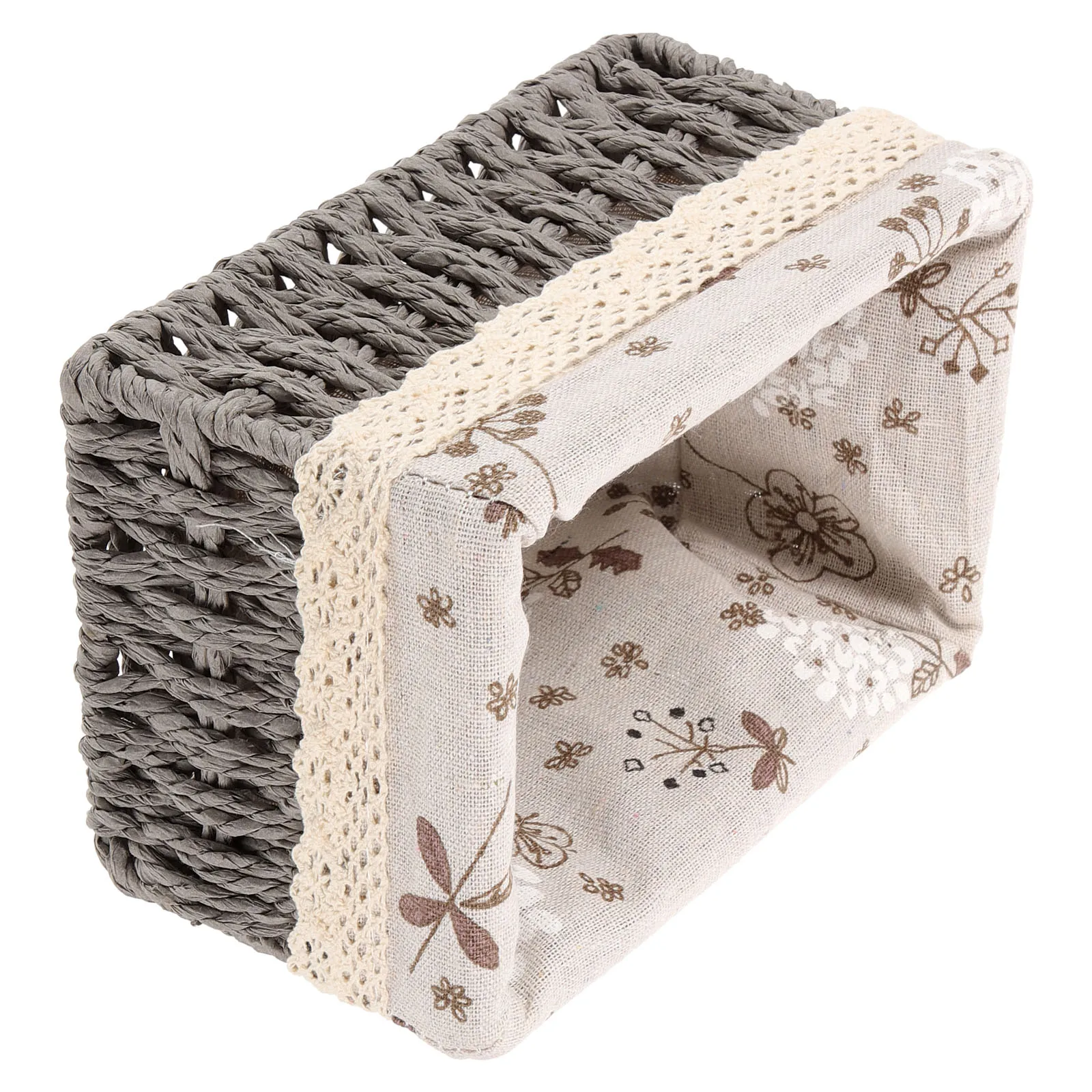

Storage Basket Woven Jute Fabric Liner Organizer Bin Seagrass Desktop Rustic Sundries Holder Household Bin Home