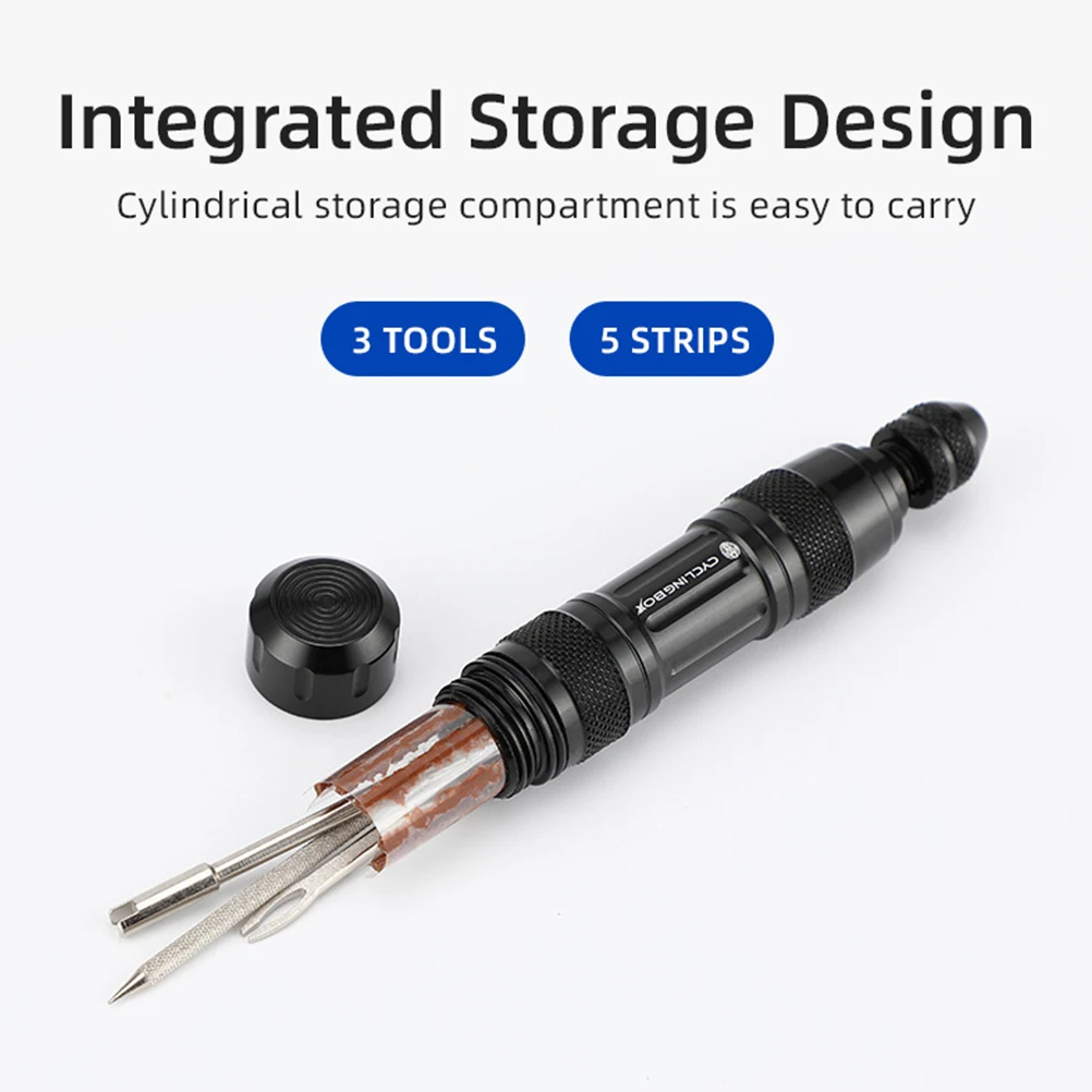 

1 Set Tubeless Tire Repair Kit Durable Safe Materials Fine Workmanship Wear Resistant Portable Lightweight Repair Tool Set For