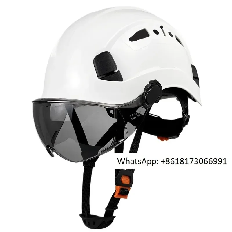 ABS safety helmet, summer breathable, national standard goggles, anti impact engineering hat, male building lettering