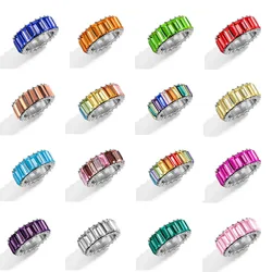 Ekopdee Luxury Cubic Zirconia Rings For Women Red Blue Green Finger Ring Crystal Statement Korean Fashion Jewelry 2022 New