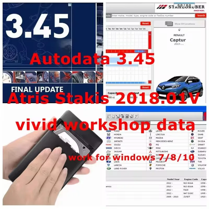 Newest Auto Data 3.45+Vivid Workshop Data Atris-2018.01V+Winols 4.26 With 66 Plugins+ECU+Damos File 2020 All Car Data Automotive