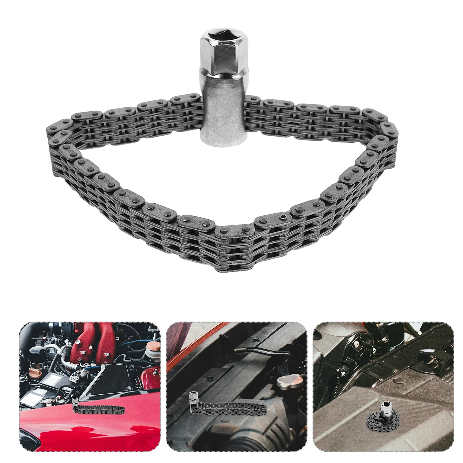 

52-Section Chain Wrench Heavy Duty Oil Filter Wrench Tool Automotive Filter Removal Chain Tool Durable Portable