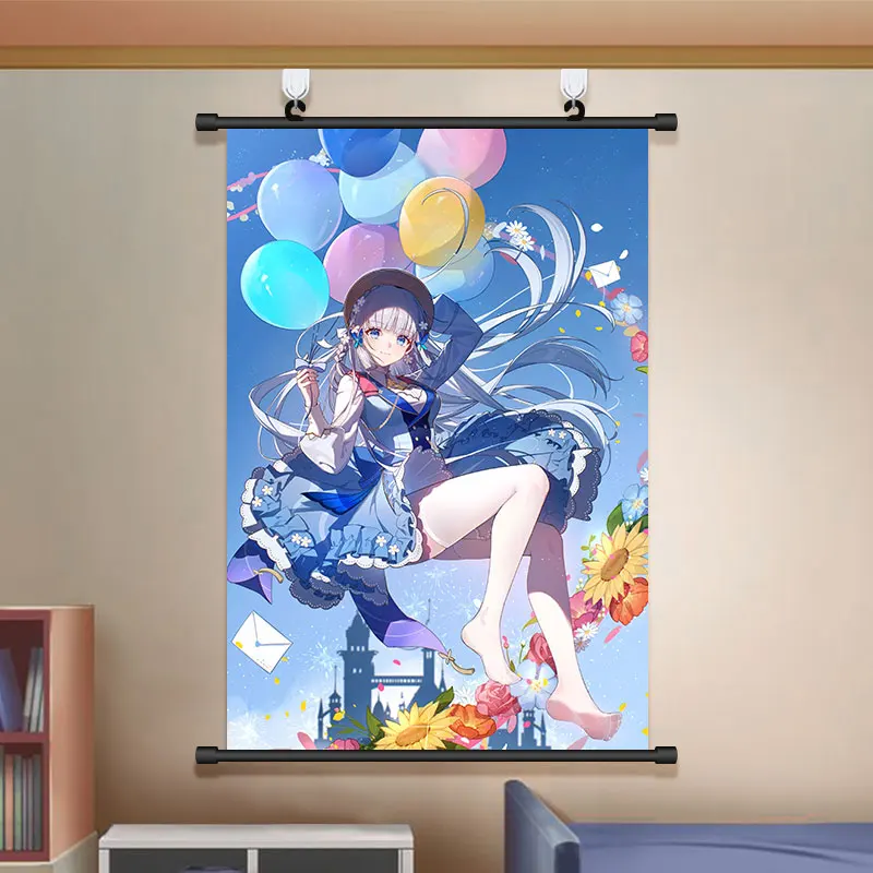 Genshin Impact Kamisato Ayaka Game poster Fabric Wall Scroll Home Decor Anime Poster 20*30cm Gifts Cosplay