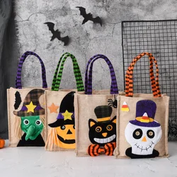 Halloween Non-Woven Bags with Handle，Small Size Reusable Halloween Trick or Treat Tote Bags Candy Bag Grocery Shopping Bags