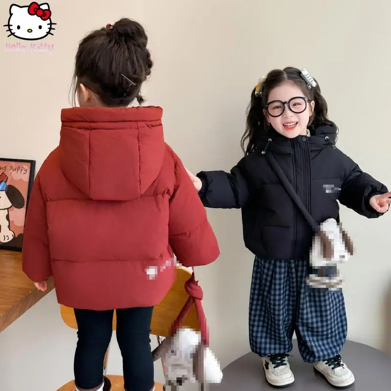 

Детская теплая хлопковая одежда с капюшоном из мультфильма, зимняя утолщенная новая хлопковая одежда в стиле аниме для девочек, куртка, модная одежда для хлеба