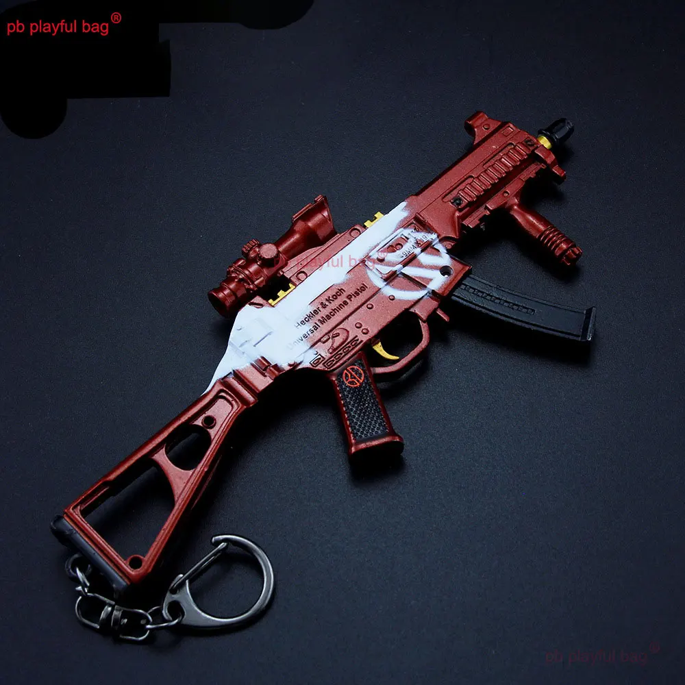 14 centimetri di Metallo UMP9 Mini Lega di Pistola Modello Action Figures Gioco Periferico Portachiavi Ornamento Decorazione Raccogliere Giocattolo Per Bambini Regalo ZG400