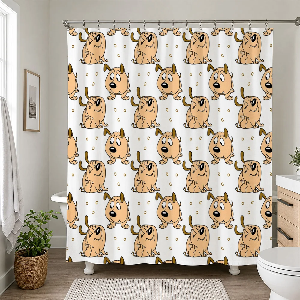 Waterproof Cartoon Dog Shower Curtain for Bathroom Decor Puppy Print Cute Dog Lover Gift Trendy Home Accent Shower Liner