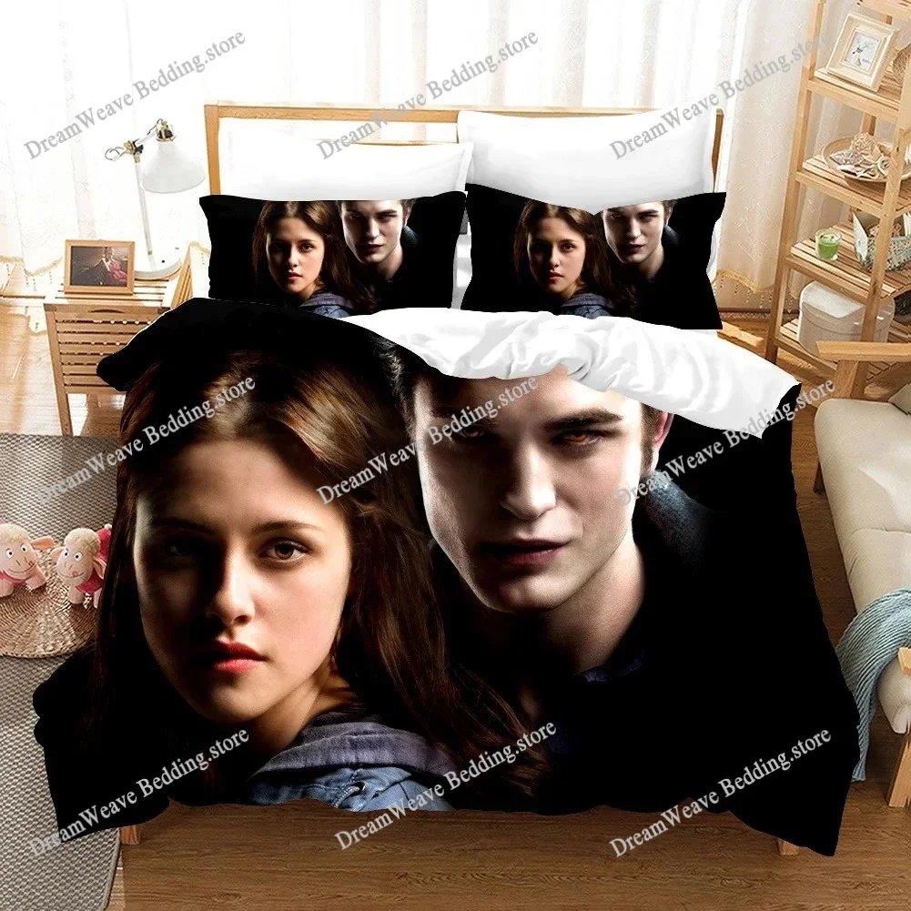 

Twilight Series Duvet Cover Set and Pillowcases Vampire Hot Movies Single King Full Fashion 3D Bedding Set for Adults Bed Linen