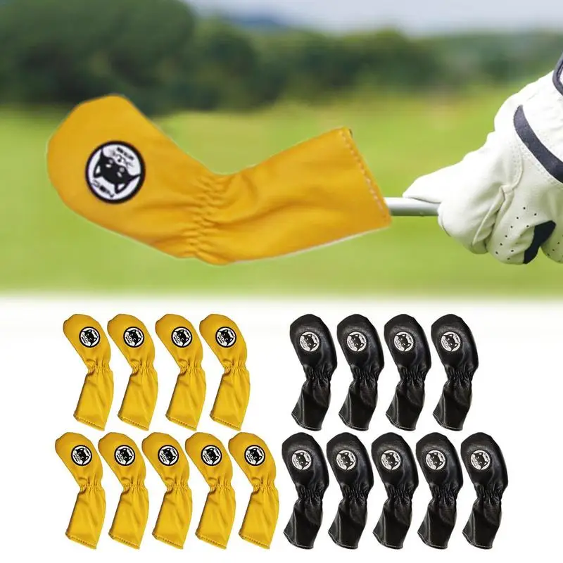 9pcs Golf Iron Headcover Waterproof PU Golf Club Protector Headcover 4 5 6 7 8 9 PASS Golfs Head Cover For Golf Supplies