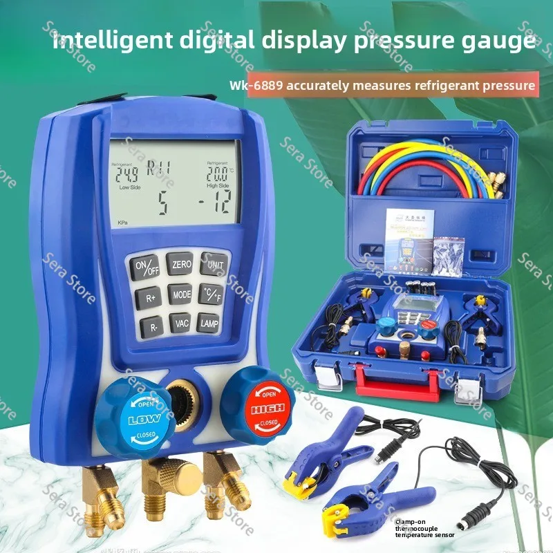 WK-6889 Electronic Air Conditioning Fluoride Counting Level Gauge Group Refrigerant Pressure Vacuum Gauge