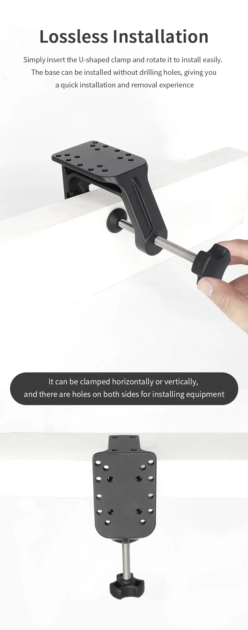 VINmounts Hochleistungs-C-Klemmenhalterung Kompatibel mit RAM-Systemen 1 Zoll und 1,5 Zoll Rundkugelhalterungen, Aluminium-Kajakhalterung, 3,27 Zoll Klemmfläche – Detail 3