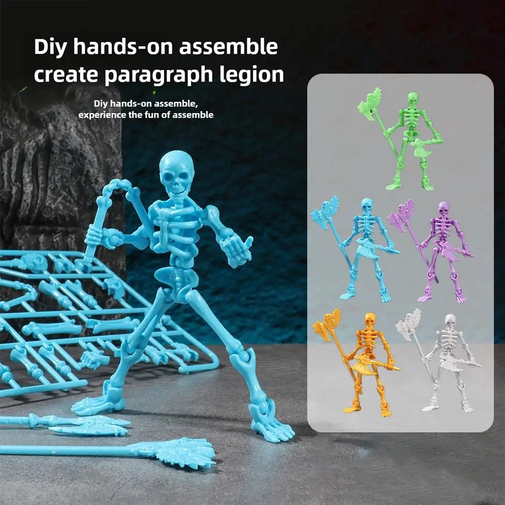 Poupée articulée en os, modèle de crâne, jouet d'assemblage, crâne multi-articulable et marionnette en os, décoration, figurines d'action, nouveaux cadeaux Anime