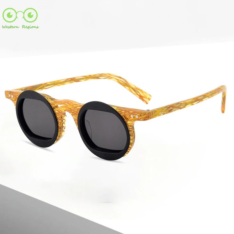 نظارات شمسية مستديرة بإطار صغير أوروبية وأمريكية UV400 نظارات شمسية رجالية راقية للرجال والنساء مع قصر النظر