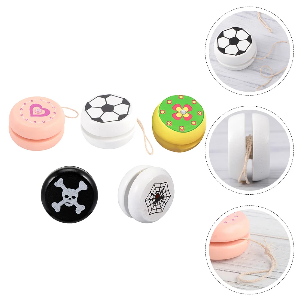 

5 Pcs Kids Toys Wooden Yo-yo Mermaid Yoyo Finger Educational Children's Ball Toddler