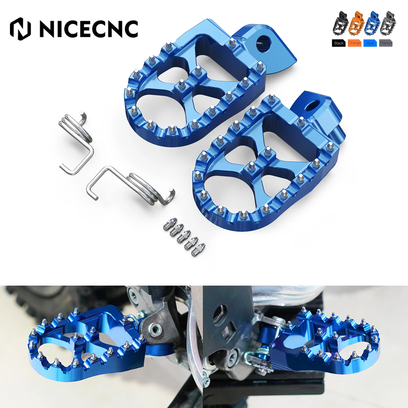 

NICECNC Motorcycle Foot pegs Footrest Pedal For 2016 Husqvarna TE300 FE450 TE TC FC FE 501 450 350 300 250 150 2014-2015 FS450