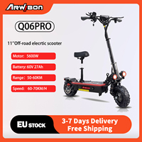 Arwibon 5600W Dual Motor Electric Scooter 60V27AH Speed up to 70km/h 11Inch Off-Road Tires Folding sport Adult Scooter with Seat