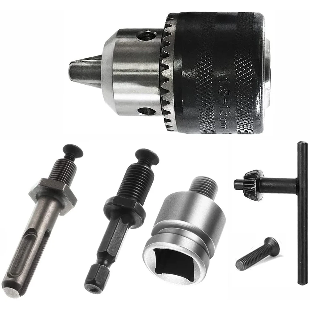 1.5-13mm Drill Chuck 1/2-20 UNF with SDS Plus Adapter and Collet Key Drill Chuck for Drilling Electric Drill Conversion