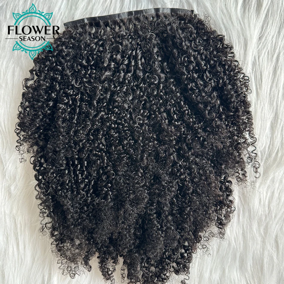 PU Clip em extensões de cabelo, Afro Kinky Curly, 100% cabelo humano, trama de pele sem costura, cabeça cheia Clip-in cabelo, 120g por conjunto