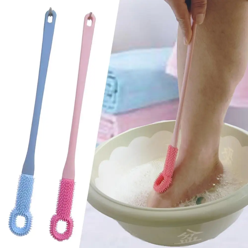 

Long Handle Bath BrushFoot washing brush toe crevice soft rubber brush cleaner Scrubber Shower Massage Brush