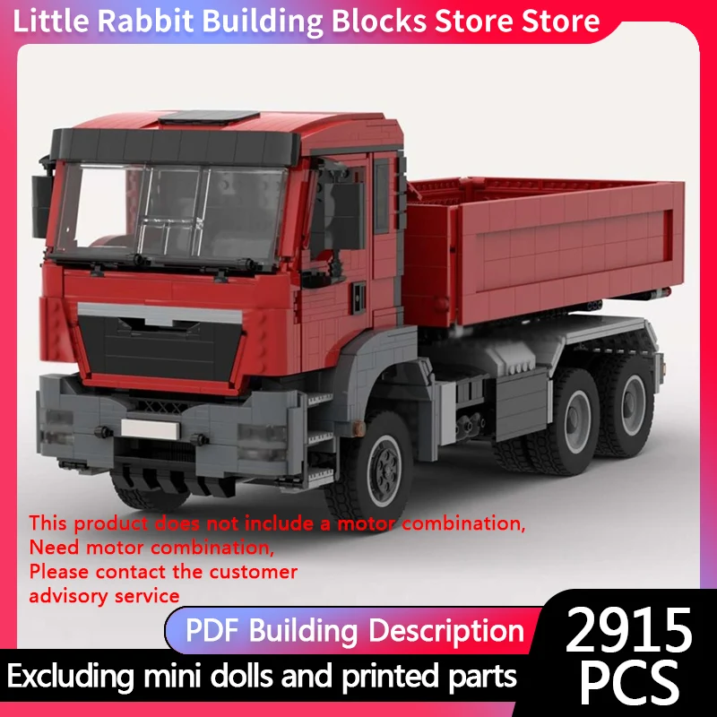 City Car Model MOC Building Bricks Threeside Transport Tipper Truck Modular Technology Children Holiday Gifts Assemble Toys Suit