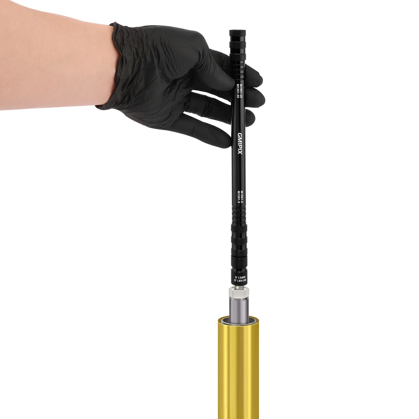 GMIPIX 6-in-1-Gabel-Dämpferstangen-Entlüftungswerkzeug M10 X 1,0/1,25 M12 X 1,0/1,25 M8 X 1,0 M14 X 1,0 Motorrad-Gabel-Entlüftungs-Reparaturwerkzeug – Detail 4