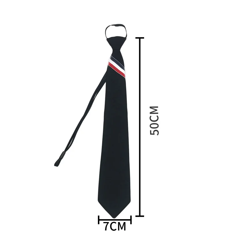 للجنسين أسود ثلاثي الألوان شريط الأمن التعادل موحدة قميص دعوى ربطات العنق ستيوارد ماتي جنازة كسول رباطات للرقبة الرجال النساء الطلاب