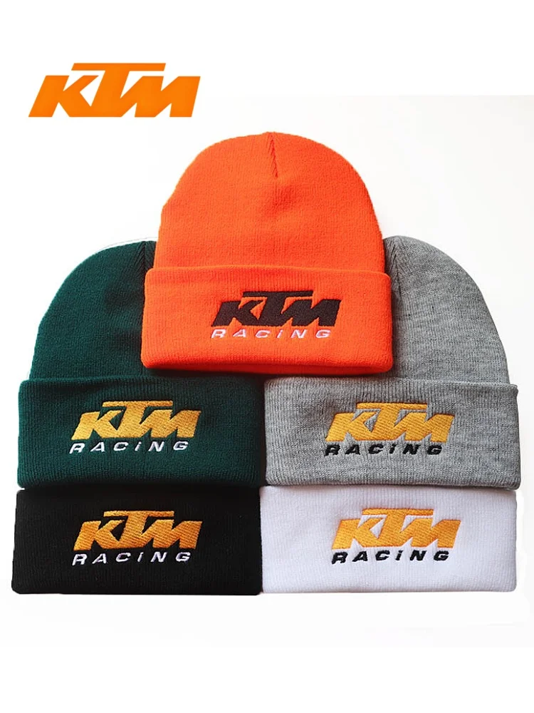 Nouveau chapeau tricoté brodé KTM, bonnet, chapeau d'hiver, unisexe, chapeau coupe-vent et chaud pour voyage en plein air