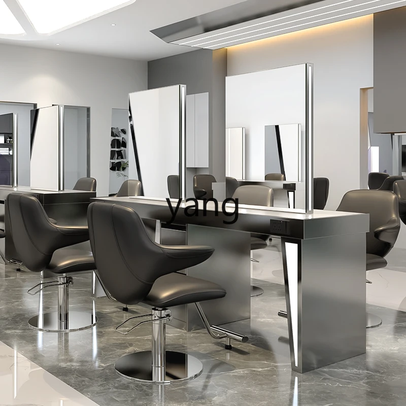 CX Salon Exclusive Hairdressing Mirror Double-Sided Marble Hair Cutting and Dyeing Table