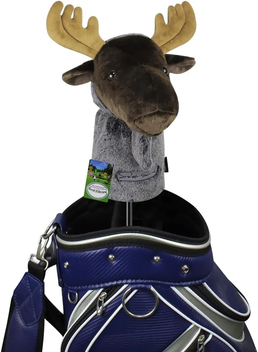 Scott Edward Animal Zoo Golf Driver Wood Covers, Fit Drivers and Fairway, Lovely Moose, Funny and Functional