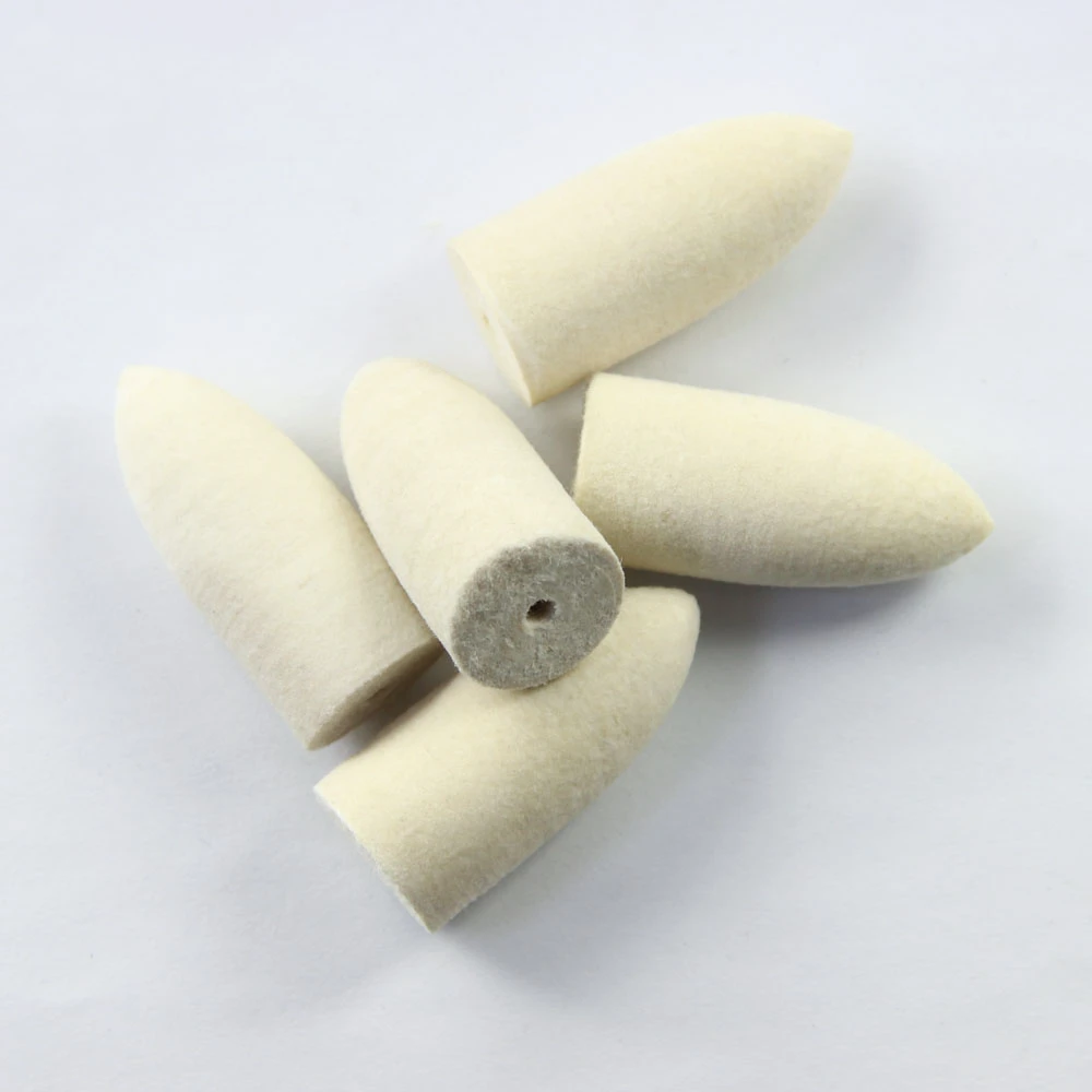 DTP-1P 22x50MM Dental Polishing Wool Felt Grinding Buffing Wheel Cone Shape 5pcs/Pack Dental Lab Rotary Tool Dentist Supply