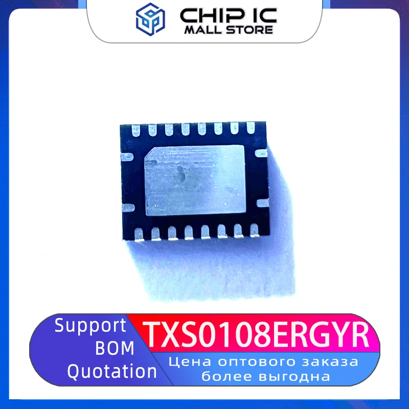 10PCS TXS0108ERGYR Package QFN-20-EP 60Mbps- 8-bit Bidirectional Level Converter 100% New Original Stock